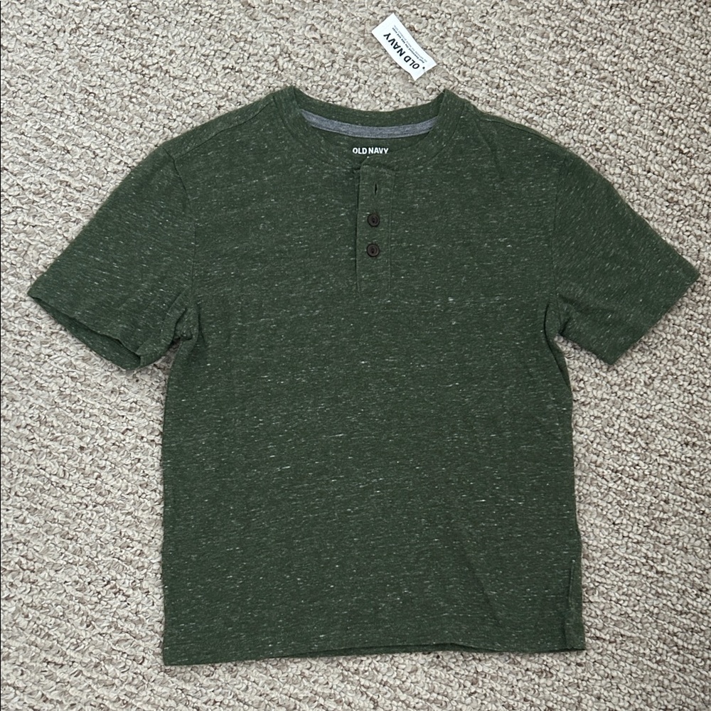 Old Navy Green Henley Tee NWT